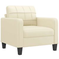 sillon de salon  silla  sillon cuero sintetico crema 60 cm