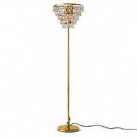 lampara de pie 3 luces cristal metal dorado h150 cm