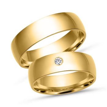 Alianzas 8 quilates oro amarillo con diamante