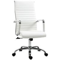 vinsetto silla de escritorio silla de despacho giratoria basculante con altura ajustable reposabrazos blanco   aosom espana