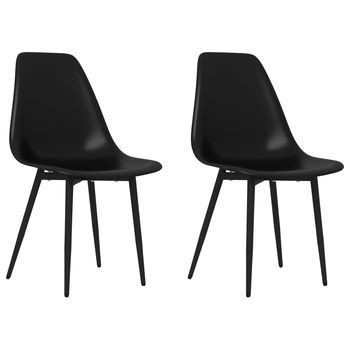 Pack 2 Uds Sillas De Comedor | Silla De Cocina | Mueble De Comedor Negras Pp