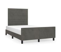 estructura cama con cabecero terciopelo gris oscuro 120x200 cm rayas horizontales