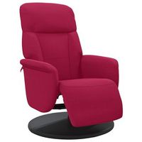 sillon reclinable con reposapies terciopelo rojo tinto cfw694086