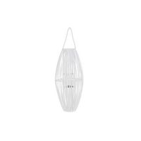 portavelas dkd home decor blanco 36 cm cristal mimbre