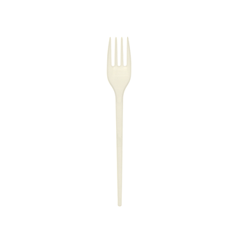 Tenedor Premium Eco Reutilizable Color Crema (17cm) 2000 Unidades