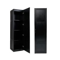 costway gabinete de almacenamiento alto armario de 4 niveles independiente con puerta para cocina sala de estar 40 x 375 x 149 cm negro