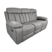sofa de 3 plazas con funcion relax modelo dublin con reclinacion manual de respaldo y resposapies en 2 asientos laterales gris marengo