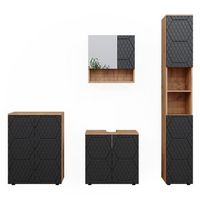 conjunto de muebles de bano irma 4 piezas con mueble alto y comoda vicco