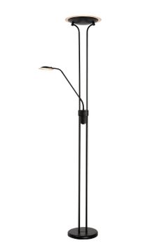 Lámpara de pie con luz de lectura en metal negro 180cm