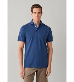 Hackett London para hombre. HM5600201 Polo Gmd Pique azul (XXL), Casual, Algodón, Manga corta