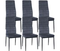 set de 6 sillas de comedor mayfair terciopelo gris claro 40x415x99 cm