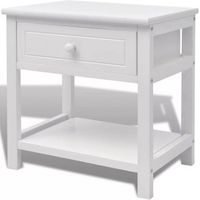 mesita de noche con cajon de madera blanca 1402093