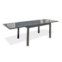 mesa de jardin 10 plazas de aluminio y tablero de vidrio