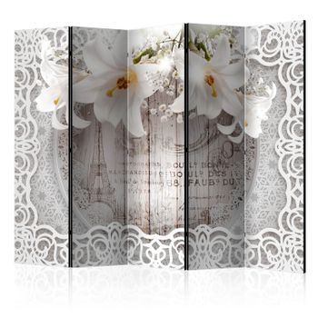 Biombo - Lilies And Quilted Background Ii (225x172 Cm)