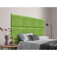 dhome cabecero tapizado para camas de 190 de polipiel premium compuesto de paneles autoadhesivos intercambiables lujo dormitorio acolchado verde