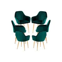 pack 6 sillas chic golden de terciopelo 875644 cm - verde