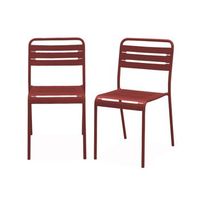 silla de jardin bistro de acero set de 2 tierra de siena
