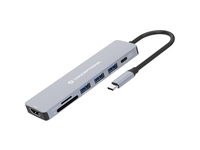 adaptador usb-c 7in1 conceptronic hdmi usb-a 30x3 usb-c pd 100w lector sdmicrosd donn19g