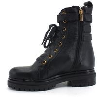 e mia botines anfibio pelle stivaletto fibbie nero angelica para mujer