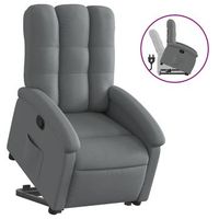 sillon de salon  silla  sillon reclinable elevable de tela gris oscuro