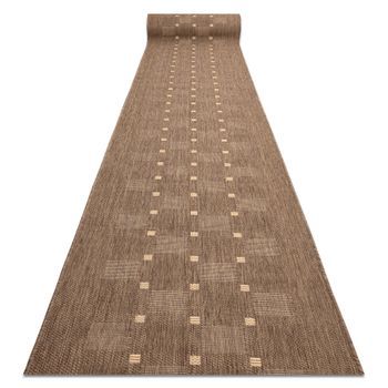 Alfombra De Pasillo Sizal Floorlux Modelo 20079 Color Café/color Maí 100x400 Cm