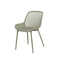 silla de polipropileno menta con patas metalicas