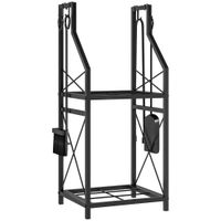 estante para lena 34x30x80 cm negro