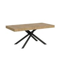 mesa extensible 90x160264 cm karida roble natural patas antracita