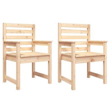 Sillas De Jardín 2 Uds Madera Maciza Pino 60x48x91 Cm Cfw715369