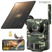 camara de vida silvestre tmezon 4g lte con aplicacion de transferencia a telefono movil camara de caza solar 27k con tarjeta sim sensor de movimiento pir vision nocturna sin tarjeta sd