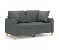 vidaxl sofa de 2 plazas con cojines tela gris oscuro 120 cm