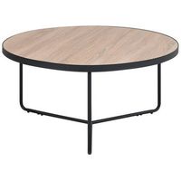 mesa de centro de tablero de mdf madera clara negro industrial moderno melody