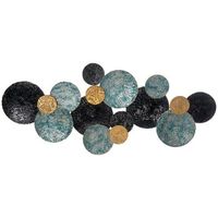 escultura mural metalica 3d 121 x 53 cm oro negro y azul