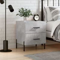 mesita de noche  mesa auxiliar  mesilla madera ingenieria gris hormigon 40x35x475 cm cfw75733