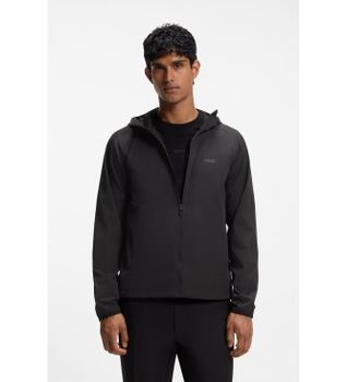 BOSS para hombre. 50561385 Chaqueta Airynix con capucha negro (L), Casual, Deportivo, Poliéster