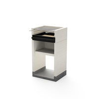 tuozi - barbacoa de obra para carbon modelo venit flex grisblanco - 59 x 47 x 106 cm ref t00514