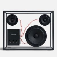 transparent large speaker - black and red
