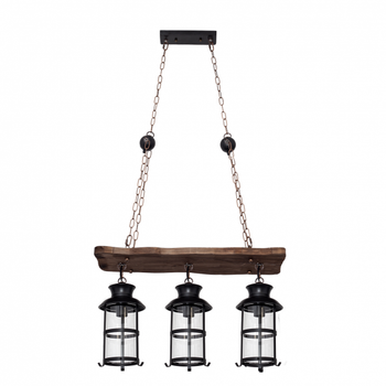 FABRILAMP Lampara Colgante Rustico Cortijo 3xe27 Marron