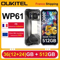 oukitel wp61 telefono inteligente resistente 5g con android 16 gb de ram 36 gb de almacenamiento 1224  512 gb bateria de 20000 mah carga rapida de 45 w camara de 108 mp pantalla de 678