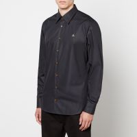 vivienne westwood ghost logo-embroidered cotton-poplin shirt - it 52xl