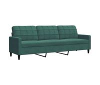 vidaxl sofa de 3 plazas terciopelo verde oscuro 210 cm