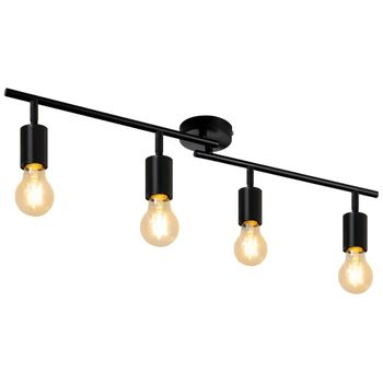 Ignaz - foco de techo de metal, color negro, 75 cm, 4 luces, e27