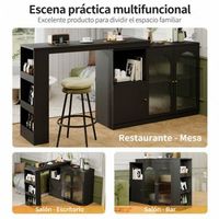 mueble bar giratorio de 360 grados negro mdf 120 x 40 x 97 cm
