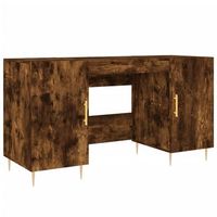 escritorio  mesa de trabajo madera de ingenieria roble ahumado 140x50x75 cm