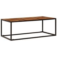 mesa de centro 110x60x40 cm madera maciza de acacia y acero