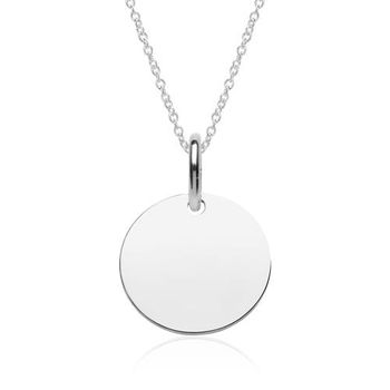 Cadena circular de plata 925, grabable