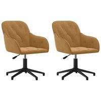 pack 2 uds sillas de comedor  silla de cocina  mueble de comedor giratorias terciopelo marron