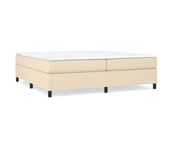 Estructura de cama box spring tela color crema 200x200 cm