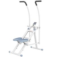 sportnow stepper de escalera plegable climber stairmaster para ejercicio de gimnasio en casa pedales ajustables pantalla lcd 85x80x142cm blanco