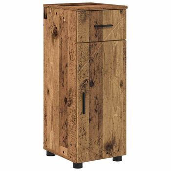 Gabinete De Baño | Armario De Baño Con Cajón Madera Vieja 30 X 35 X 80 Cm